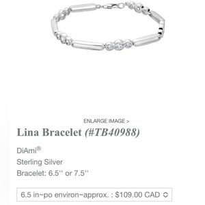Tocara New Retired Lina Silver Diami 7,5 inches Bracelet